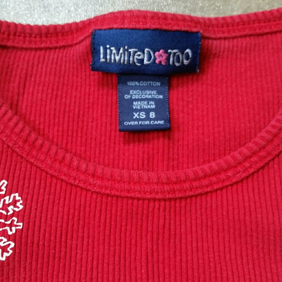 Limited Too Girls Red & White Snowman Shirt - Picture 3 of 7